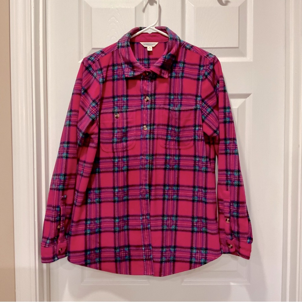 Plaid flannel shirt ladies M 8-10